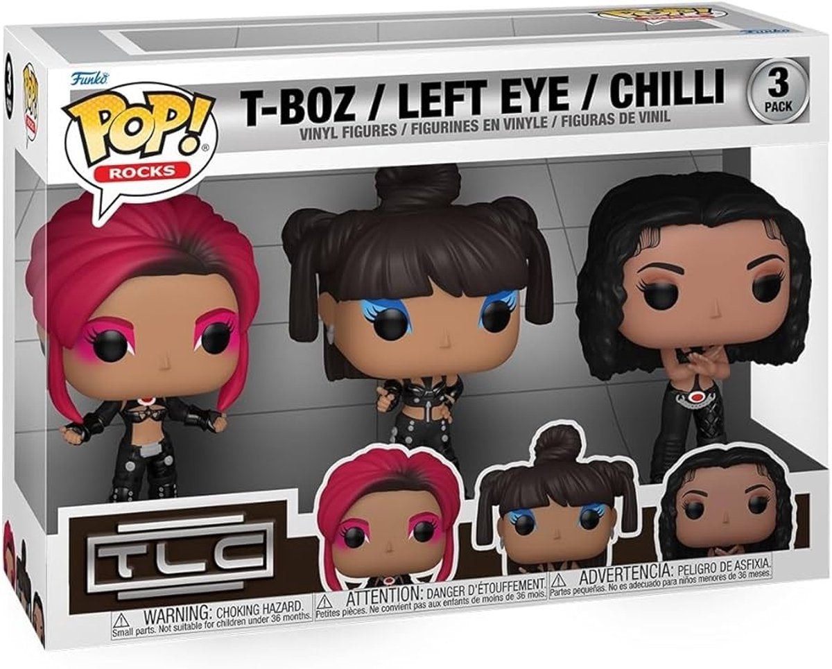 Funko pop rocks : t-boz, œil gauche, piment - tlc - pop 3-pack