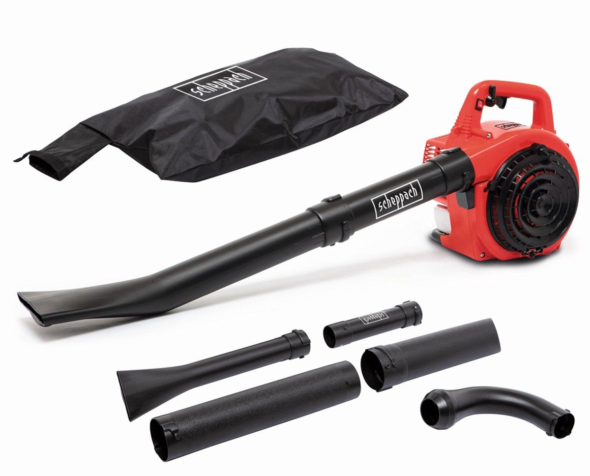 Souffleur de feuilles thermique Scheppach 3 en 1 lbh2600p - 25,4cc - 700w - 1,0cv - aspirateur à feuilles, souffleur de feuilles déchiqueteur - vitesse de soufflage 268 km h - 678 m³ h - sac de collecte 50l