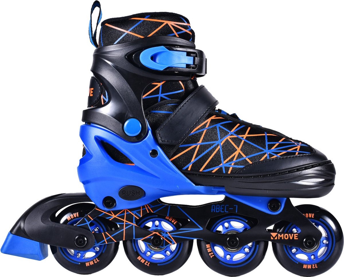Rollers en ligne Move : rayures noir bleu (562410) taille 30 33