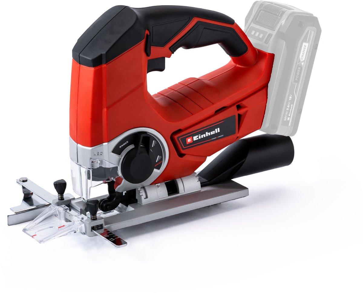 Scie sauteuse sans fil Einhell te-js 18 li solo - power x-change - 18 v li-ion - hauteur de course : 25 mm - coupes d'onglet : max. 47° - Éclairage LED - excl. batterie et chargeur