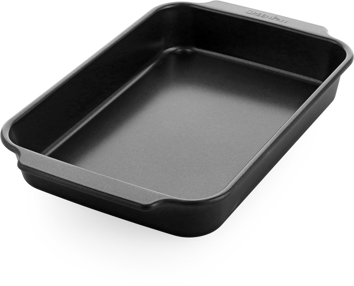 Moule à cake bistro Greenpan - 33x22,5 cm - revêtement antiadhésif sans PFA - plat à pâtisserie en céramique - passe au four jusqu'à 230°c - rectangulaire - noir