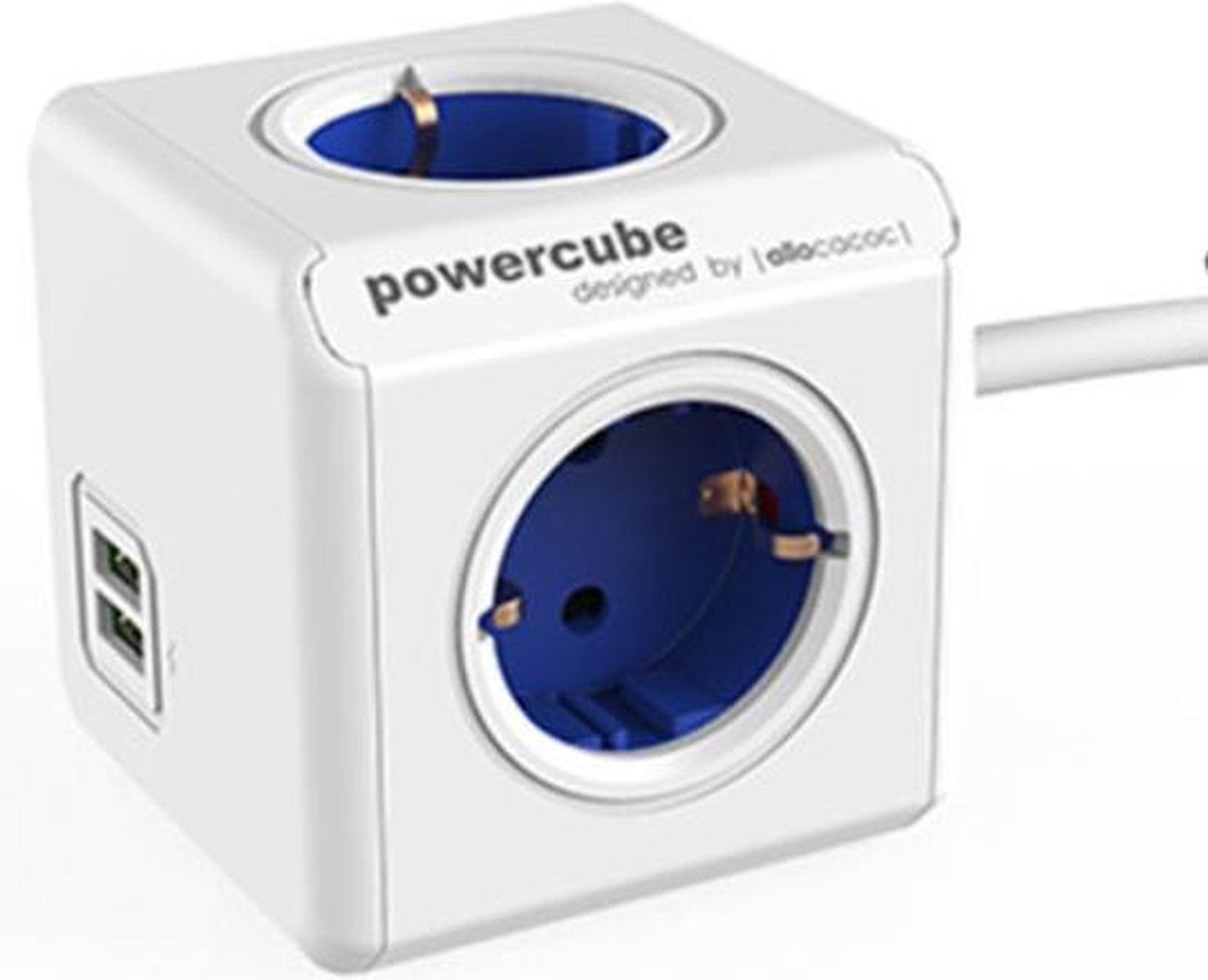 Multiprise allocacoc powercube blanc bleu