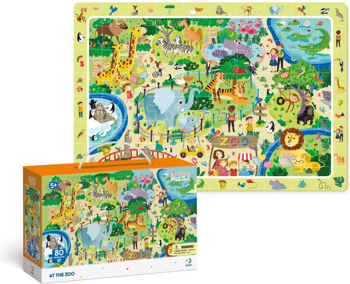 Dodo toys puzzle animaux - 80 pièces pour enfants à partir de 4 ans - 31x45 cm