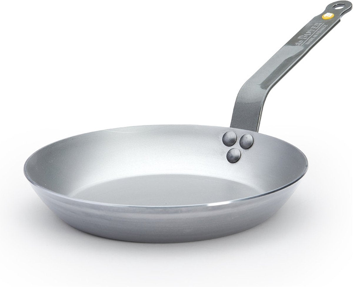 Poêle Debuyer de Buyer Mineral B 24 cm - Tôle d'acier - Sans PFA - Effet antiadhésif naturel - Fabriquée en France