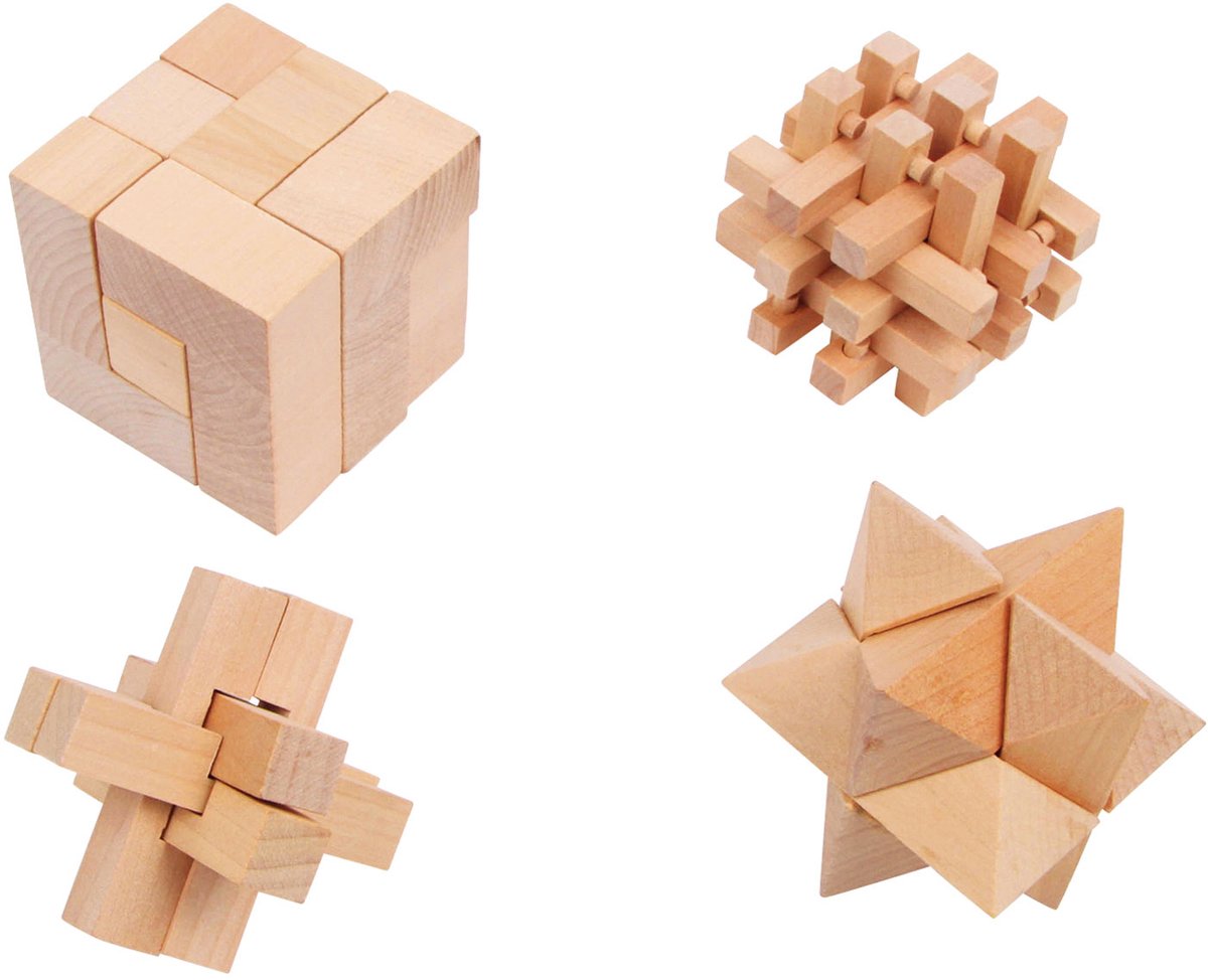 Petit pied - puzzles de cerveau en bois, ensemble de 4