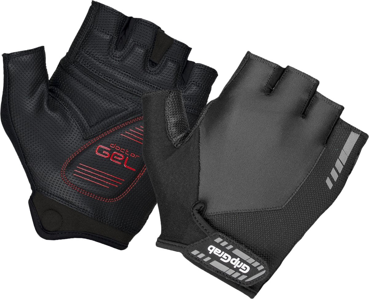 Gripgrab - gants de cyclisme d'été à doigts courts rembourrés progel gants de cyclisme avec rembourrage - noir - unisexe - taille xxl