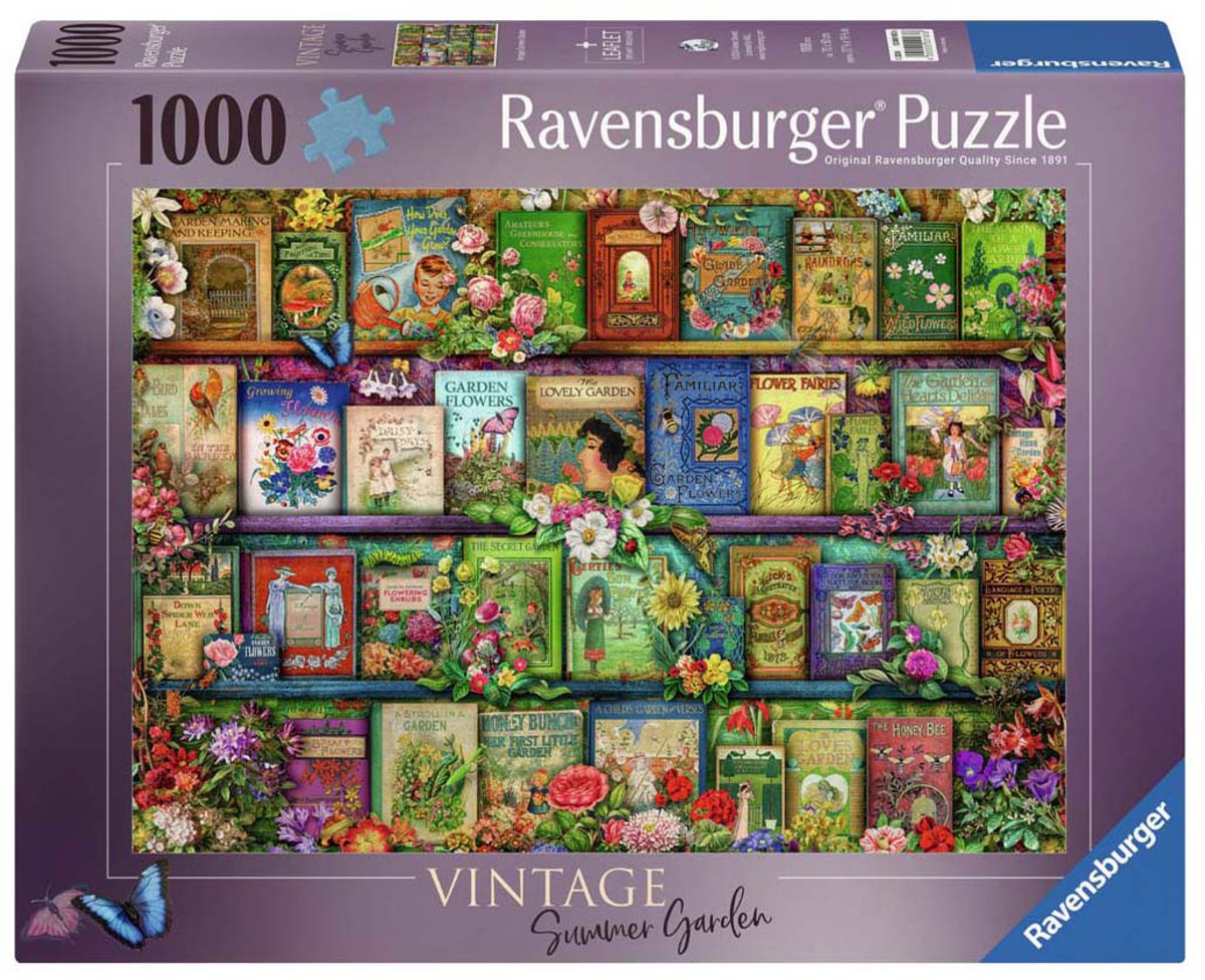 Ravensburger puzzle livres de jardin vintage, 1000 pcs.