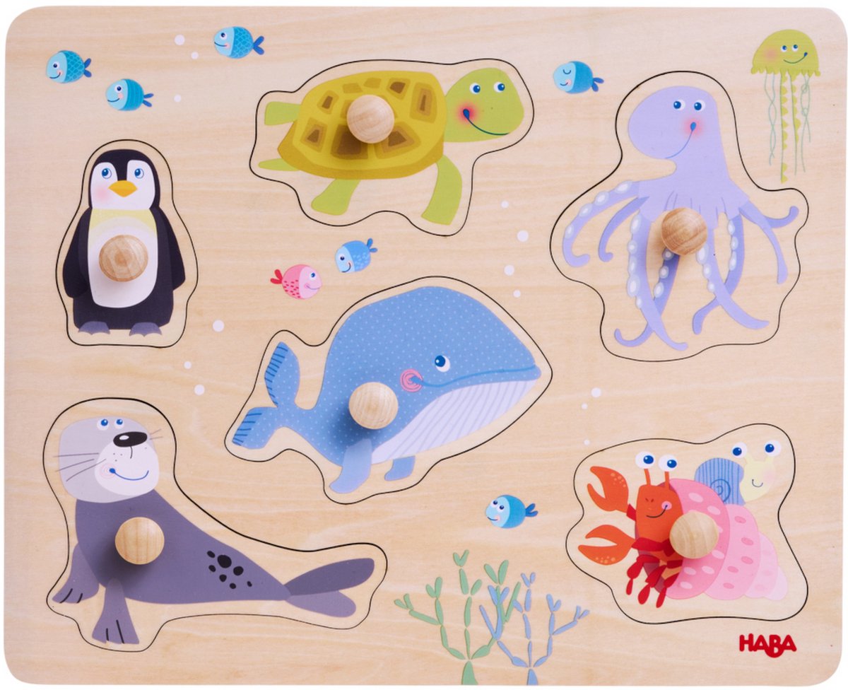 Haba incrustation puzzle animaux marins.