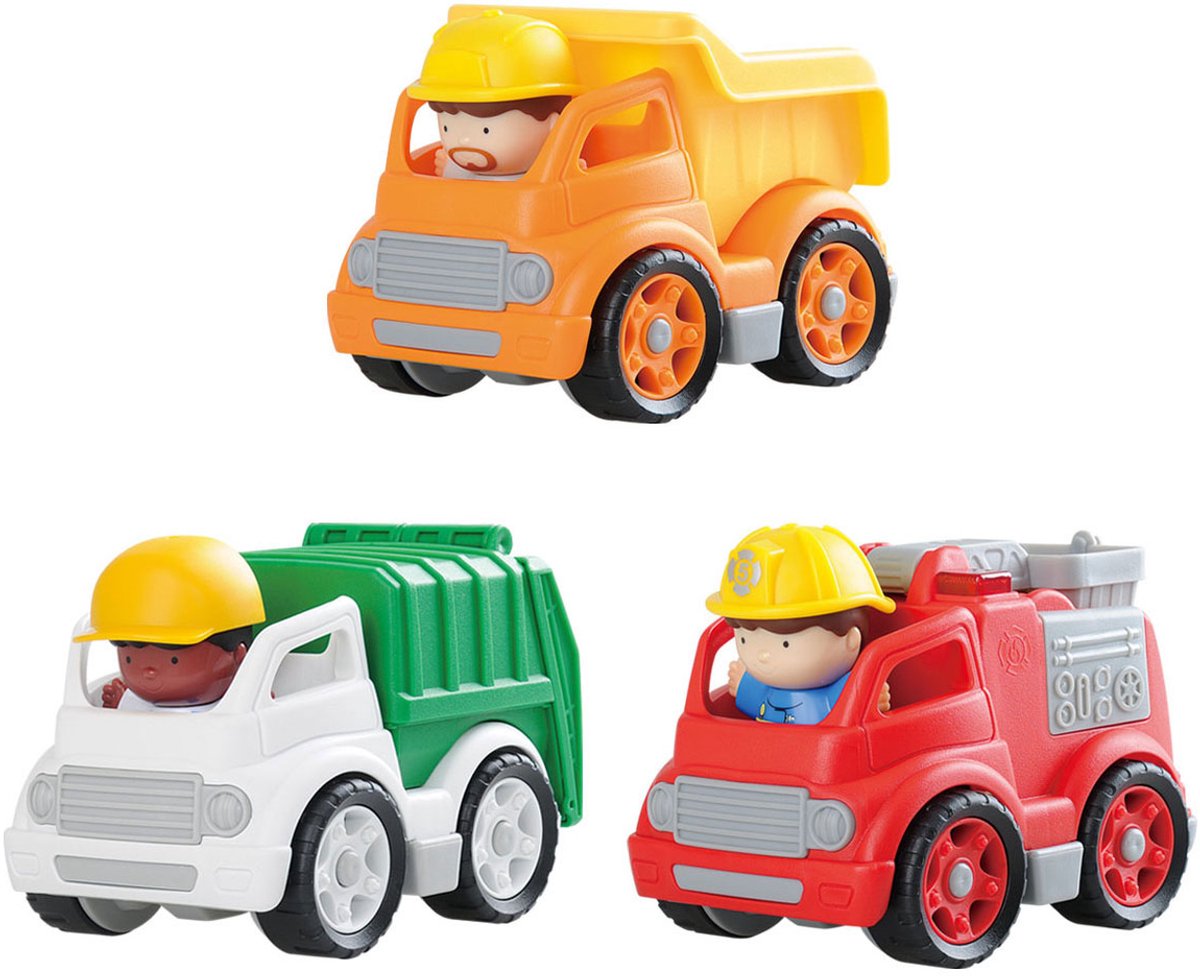 Véhicules de travail Playgo avec figurines - 6 pièces.