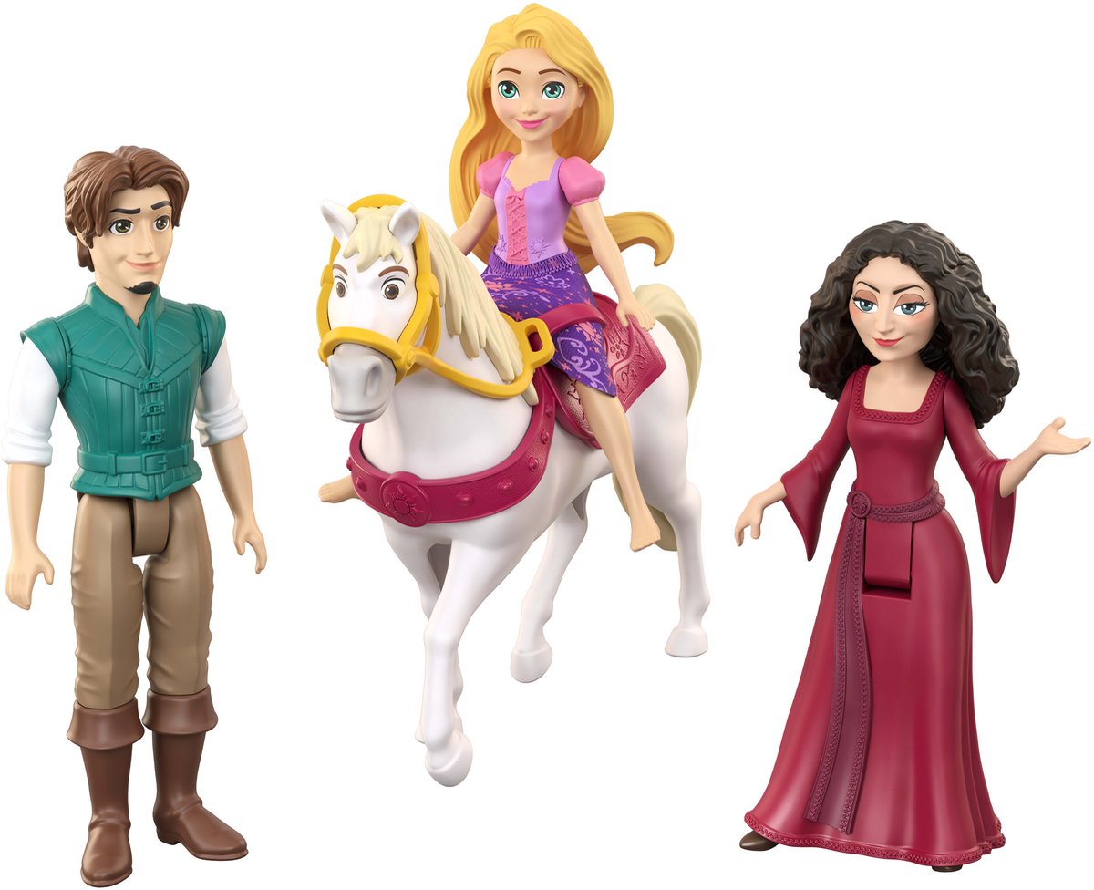 Mattel Disney Princess Raiponce personnage serti de 3 petites poupées et d'un cheval