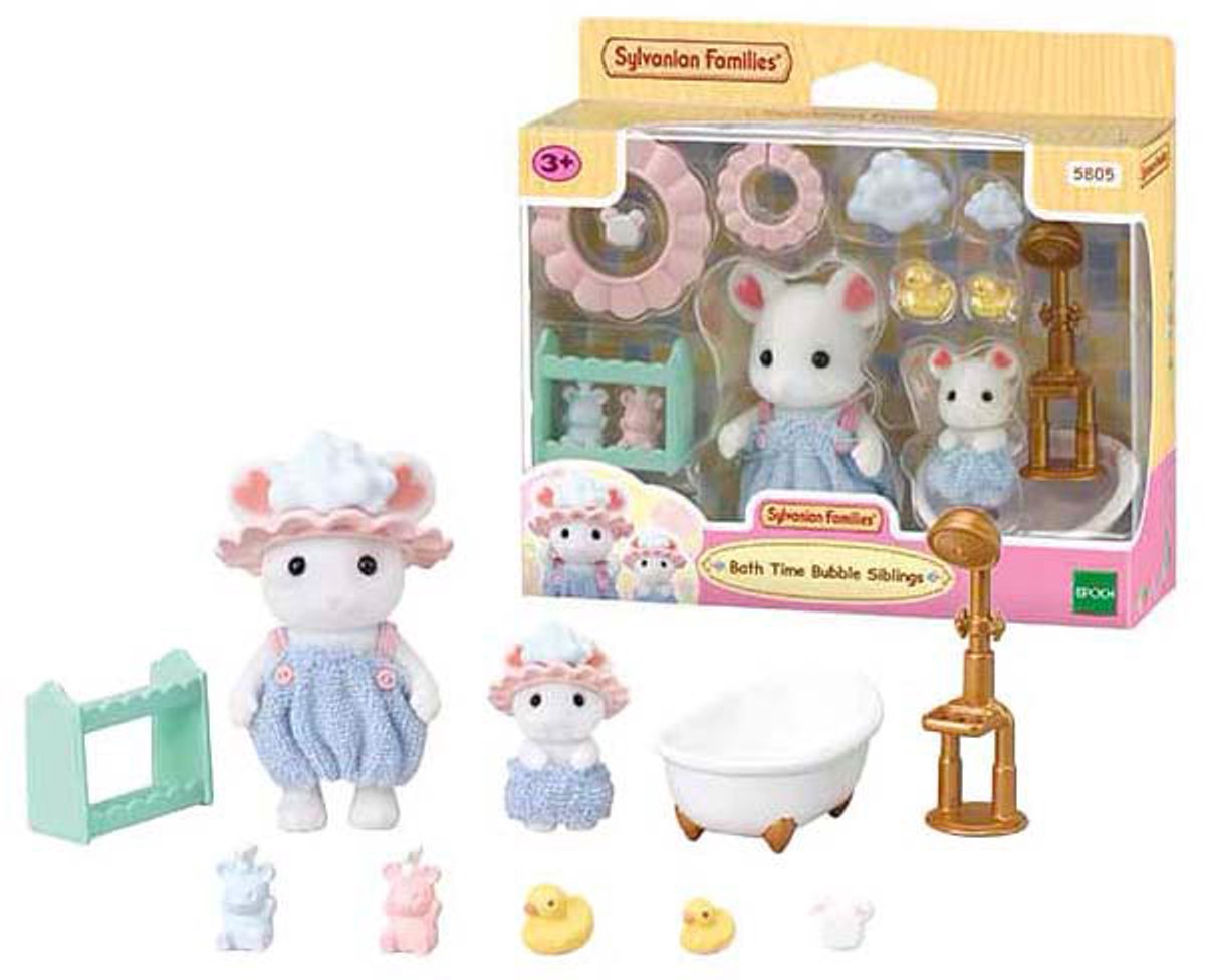 Familles Sylvanian 5805 l'heure du bain moussant frère soeur