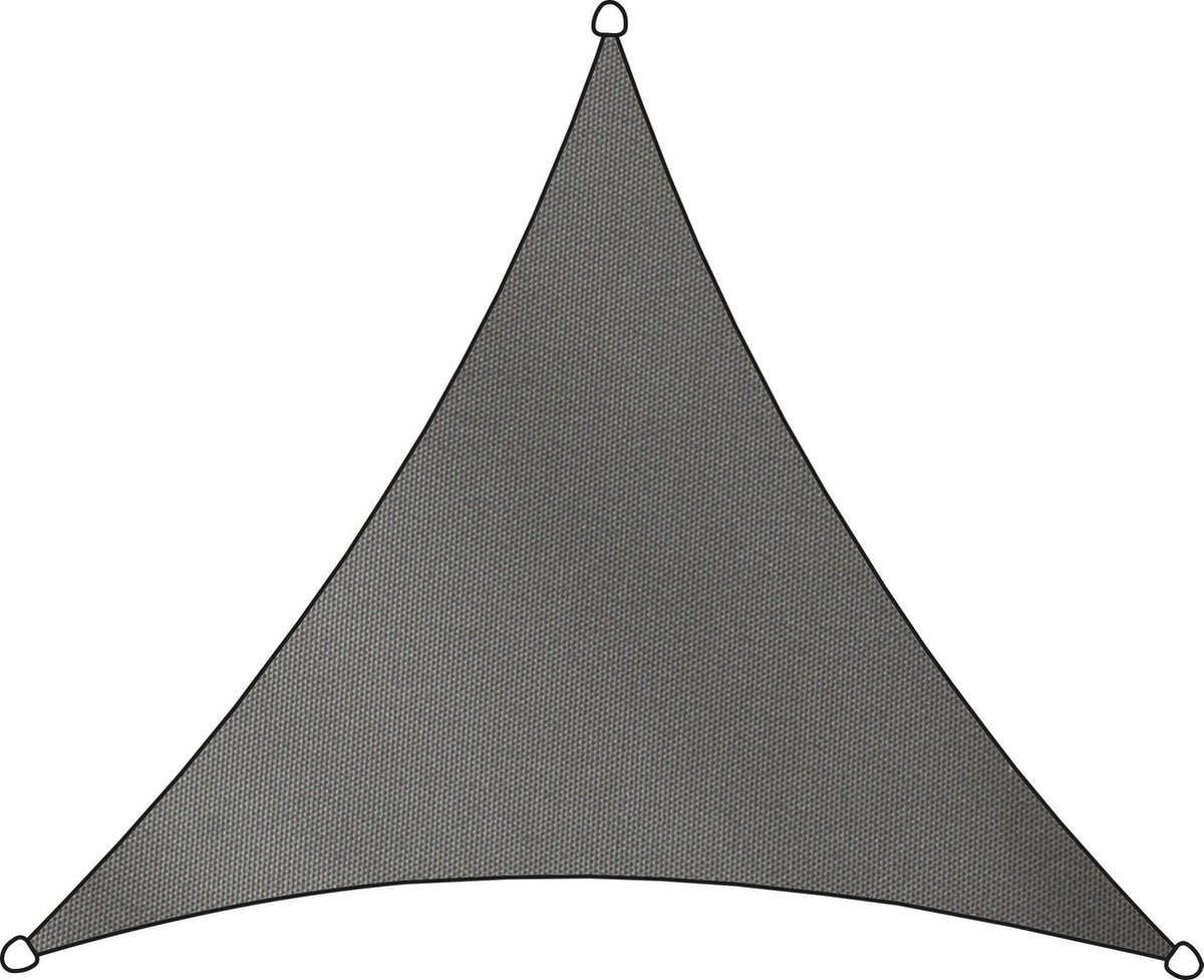 Livin' outdoor livn schaduwdoek como polyester driehoek 5m antraciet - 100% uv-bescherming - dikte doek: 160 gr m2 - inclusief bevestigingskoord en 5 mm dikke rvs bevestigingsringen
