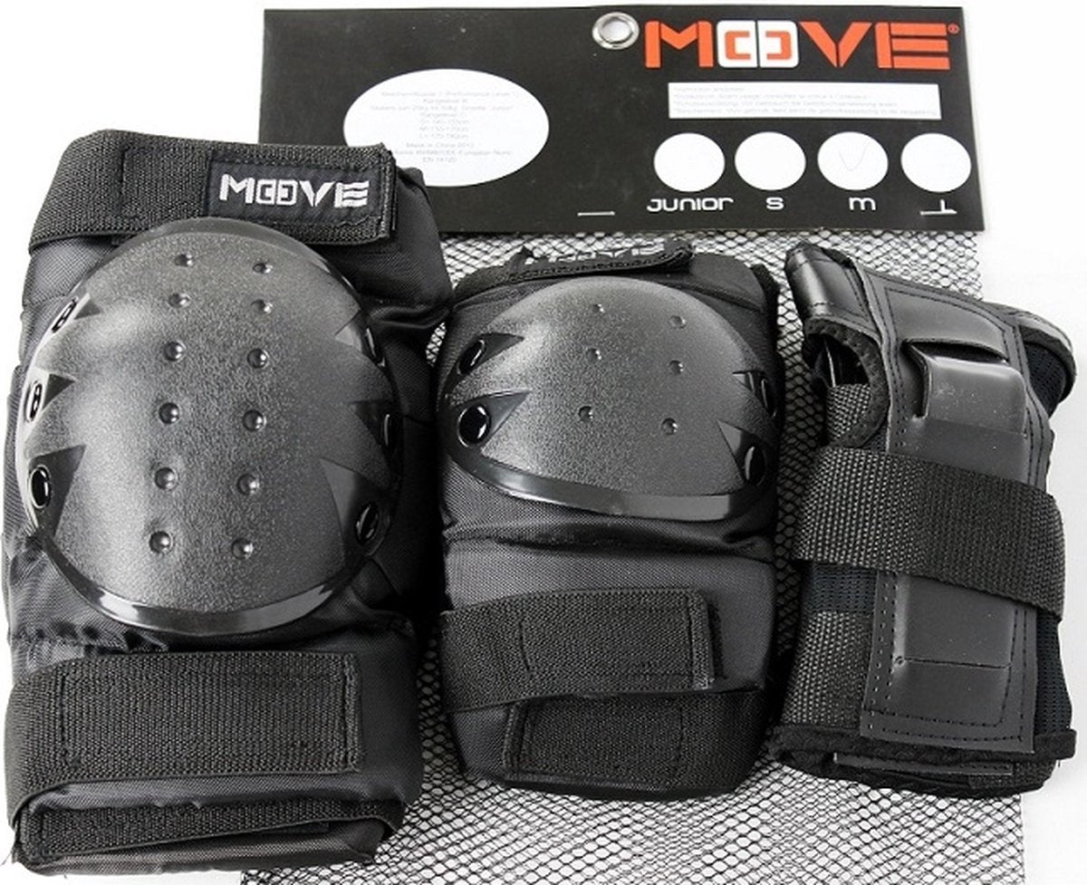 set de protection skate 3 pièces enfants junior noir