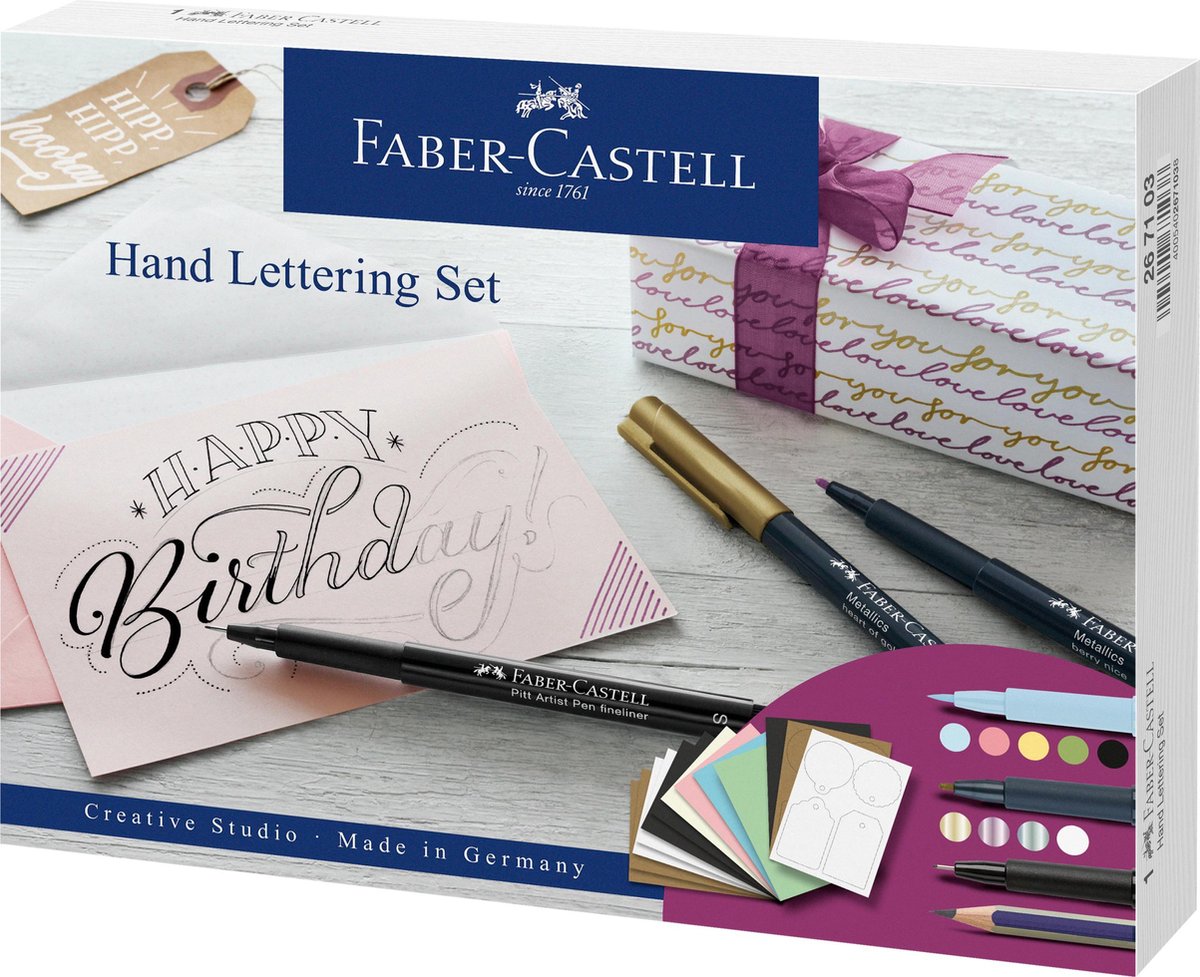 Faber-castell ensemble de lettrage à la main - 12 pièces - fc-267103
