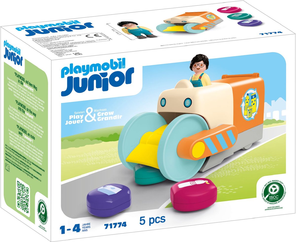 Playmobil junior : camion poubelle à pousser et saisir - 71774