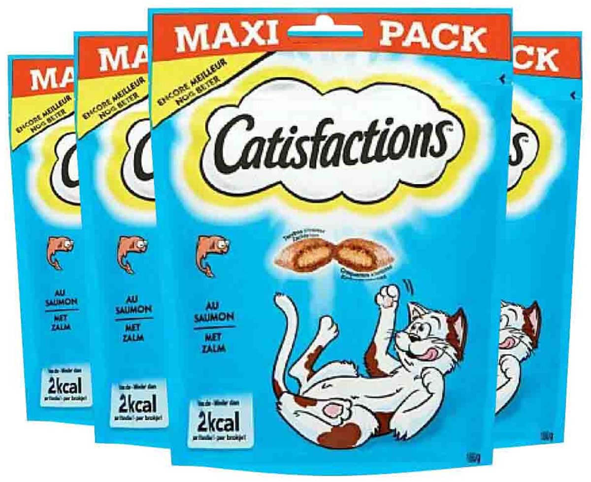 Catisfactions megabox friandises pour chat poulet fromage saumon - 4 x 180 gr - pack économique