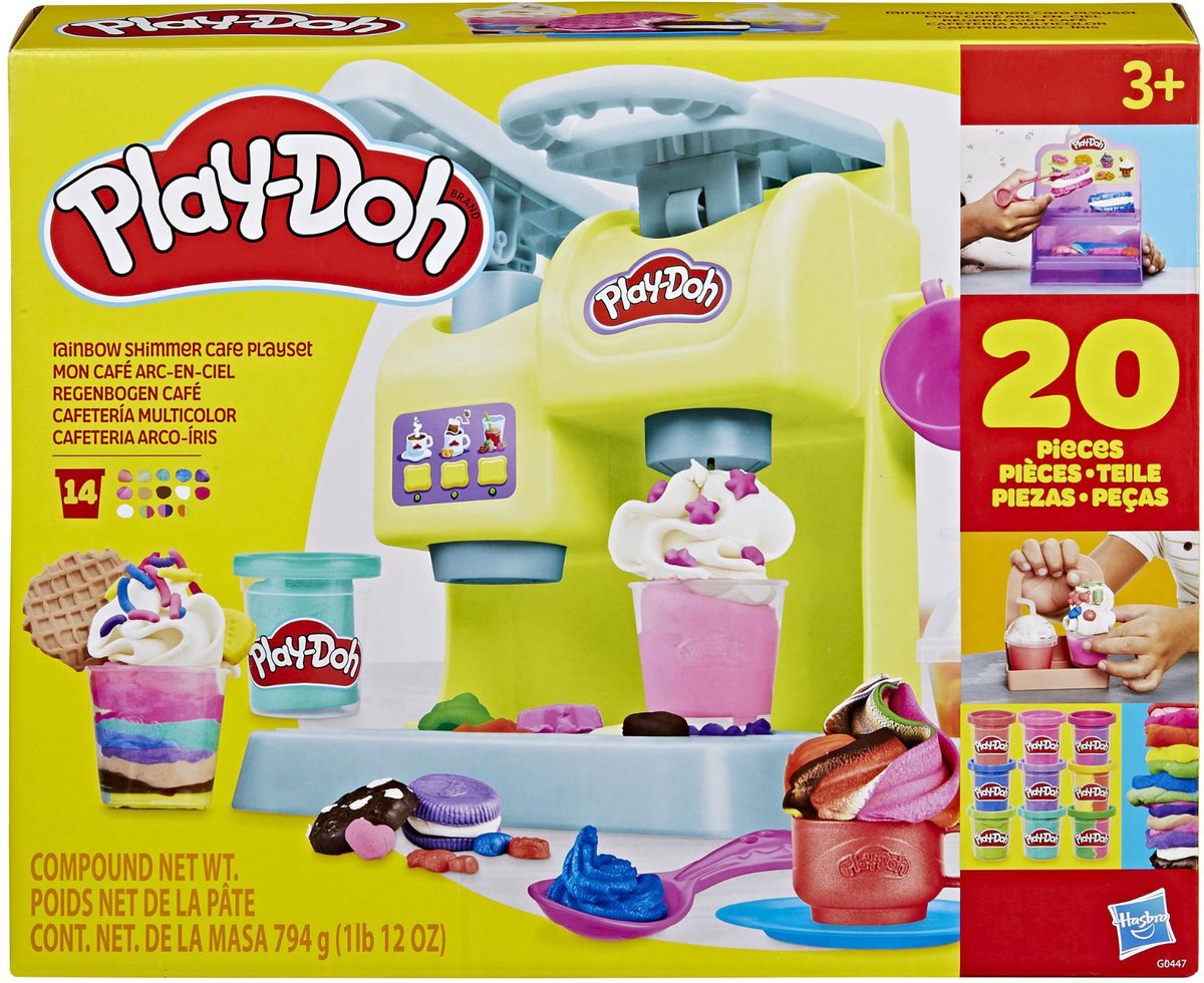 Hasbro play-doh arc-en-ciel chatoyant café ensemble de jeu - jouet créatif.