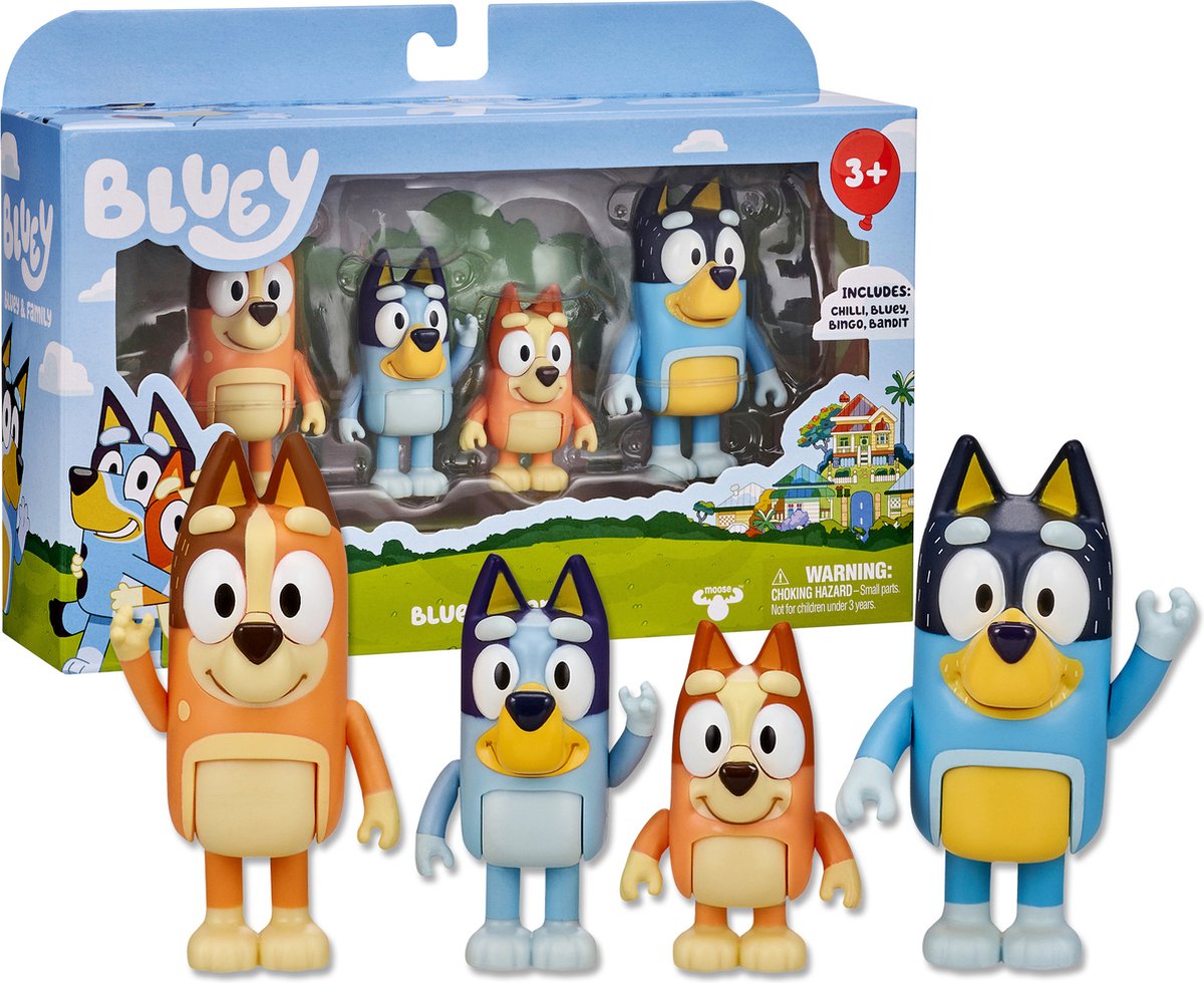 Moose Toys Bluey Family Figure Set 4 Pack