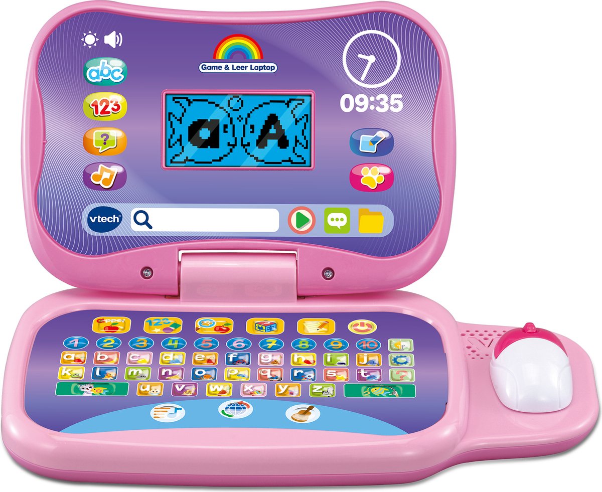 Vtech jeu ordinateur portable d'apprentissage rose - apprentissage ordinateur-ordinateur portable_jouets interactifs éducatifs à partir de 3 ans