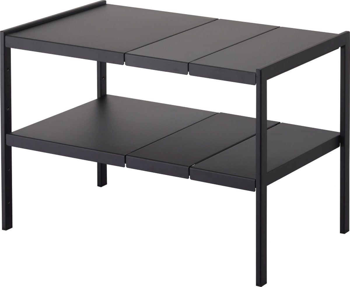 Yamazaki organisateur d'armoires de cuisine extensible - 2 niveaux - tour - noir