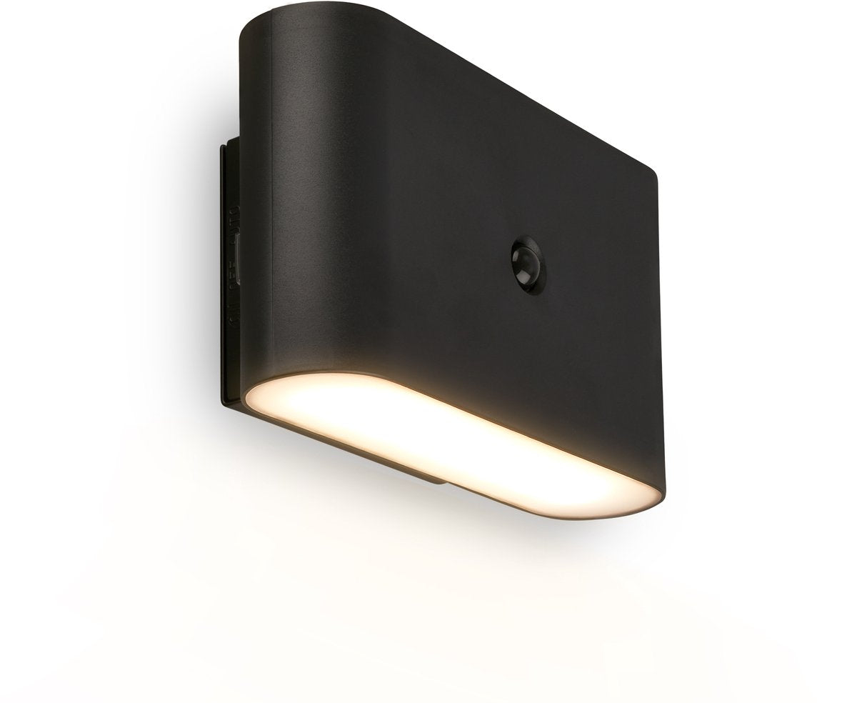 Briloner chet – applique LED rechargeable – sans perçage électrique – avec détecteur de mouvement – lumière blanc chaud – avec tampon adhésif – noir – 16 x 9,5 x 6,5 cm
