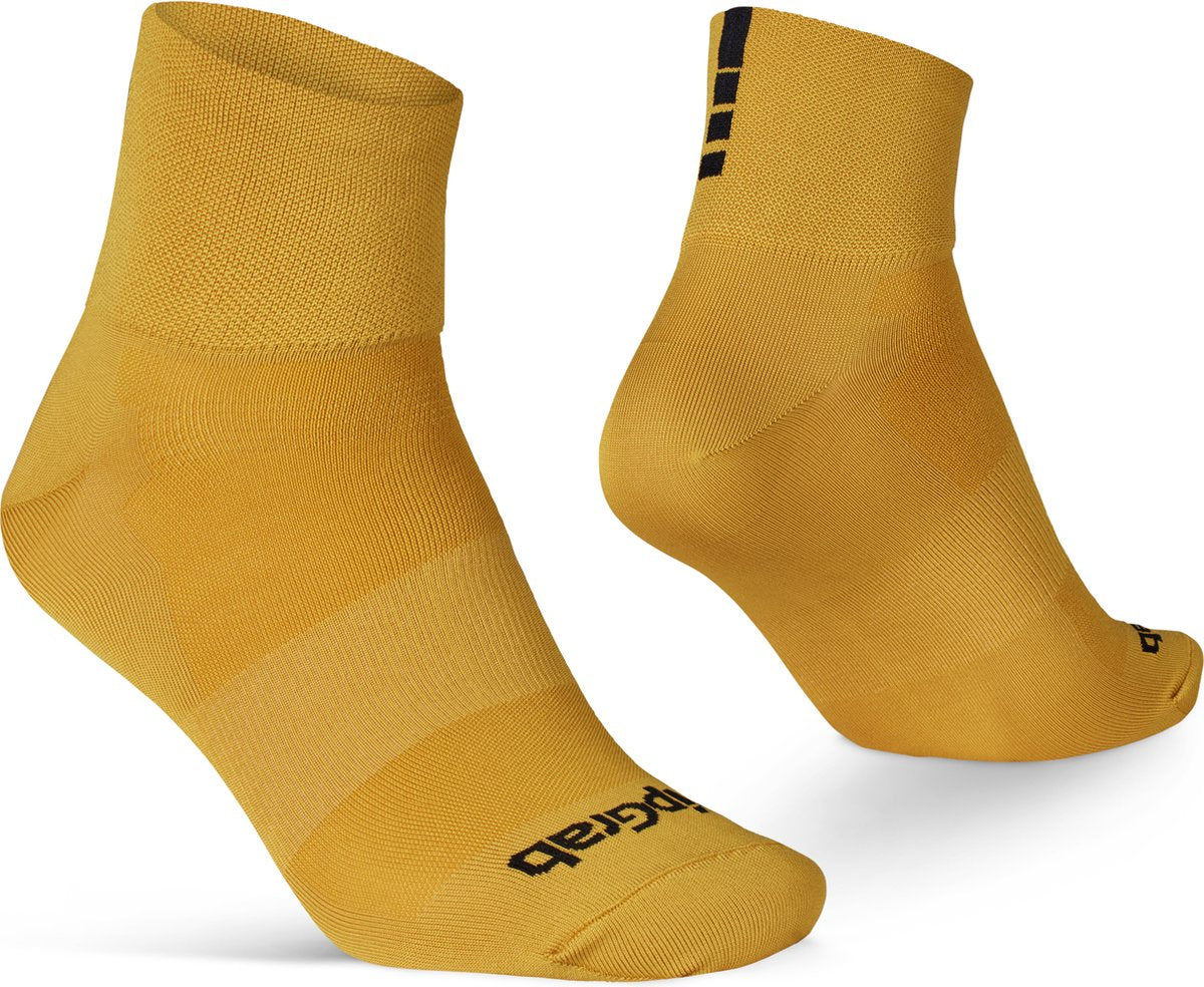 Gripgrab - chaussettes de cyclisme d'été légères SL courtes et performantes 1 paire de chaussettes de cyclisme coolmax coupe basse - jaune moutarde - unisexe - taille s (38-41)
