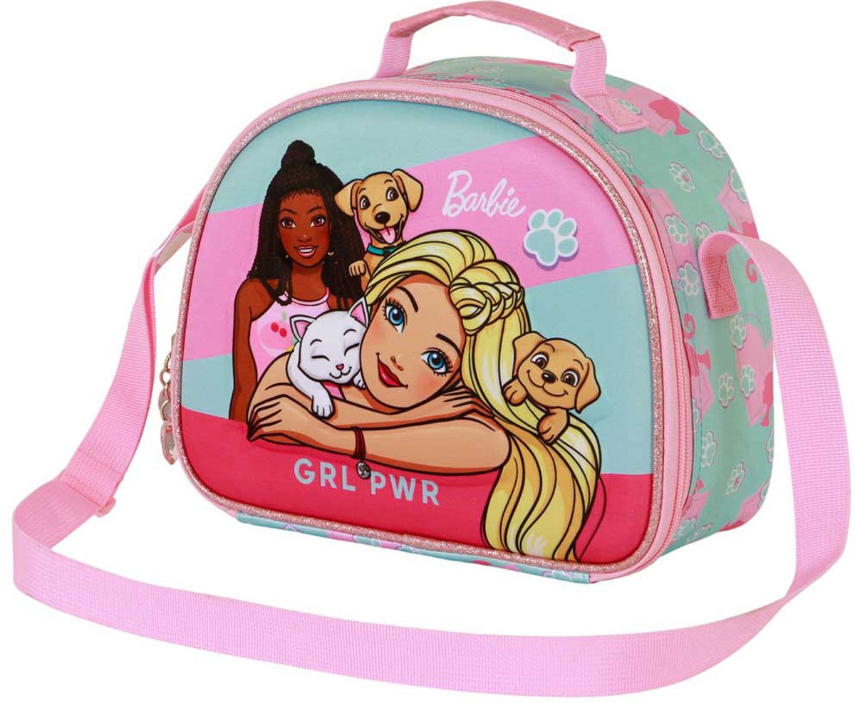 Karactermania - barbie - huisdieren - 3d - thermische lunchtas - snack - roze