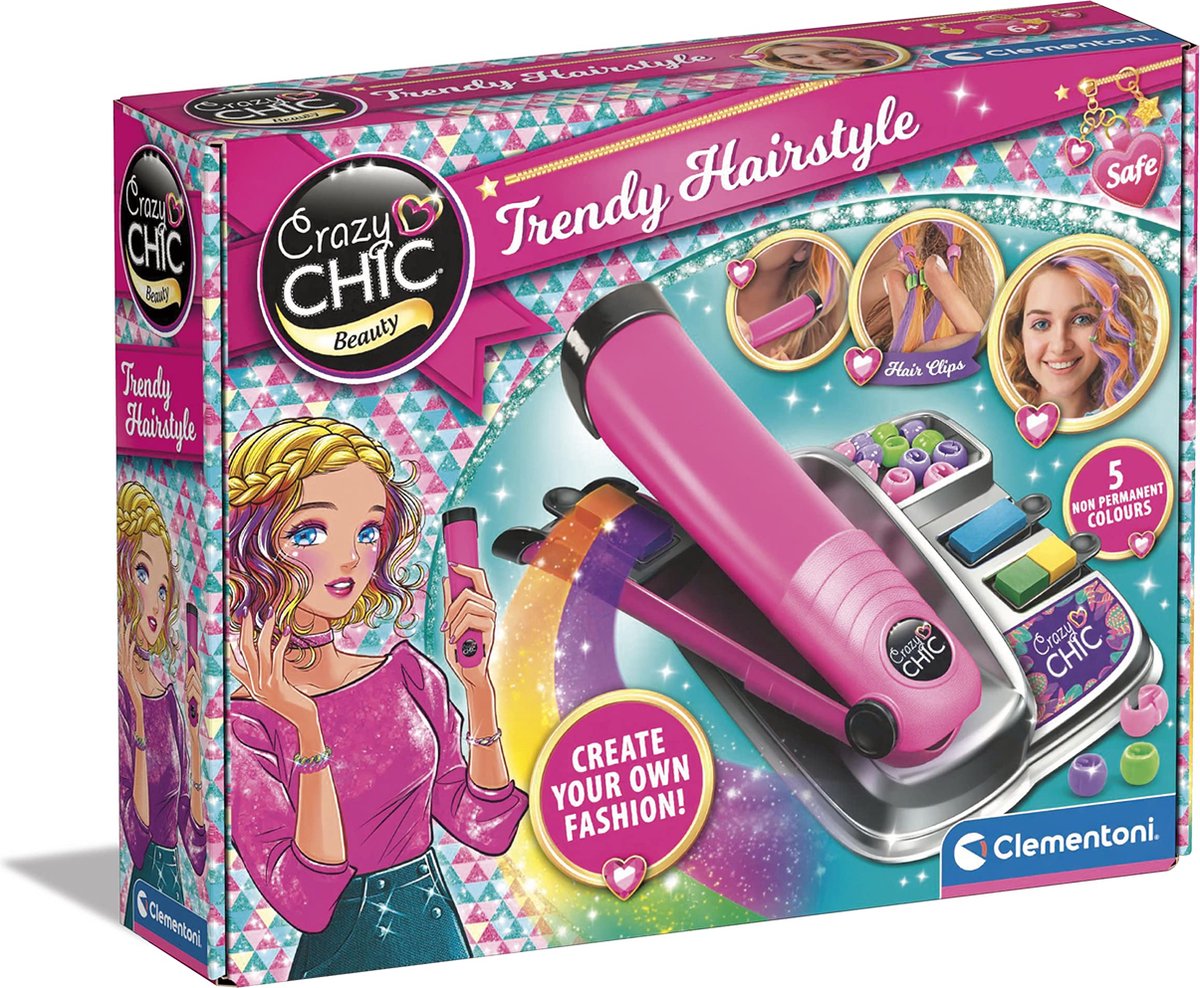 Clementoni crazy chic - kit de teintures capillaires coiffure tendance
