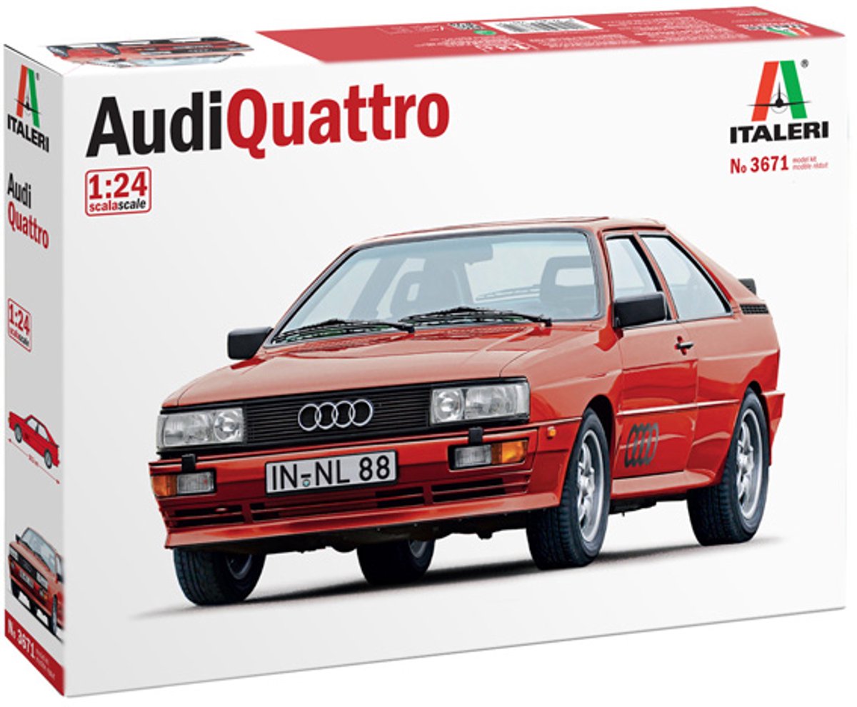 Modèle réduit de voiture Italeri - 3671 Audi quattro - rouge - plastique de voiture - 1:24 - construction de modèles