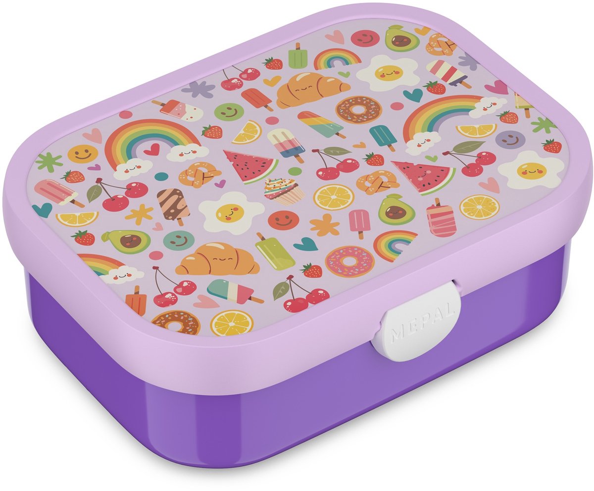 Mepal lunch box campus - 750 ml - boîte à lunch avec compartiments pour enfants - convient pour 4 sandwichs - food fest