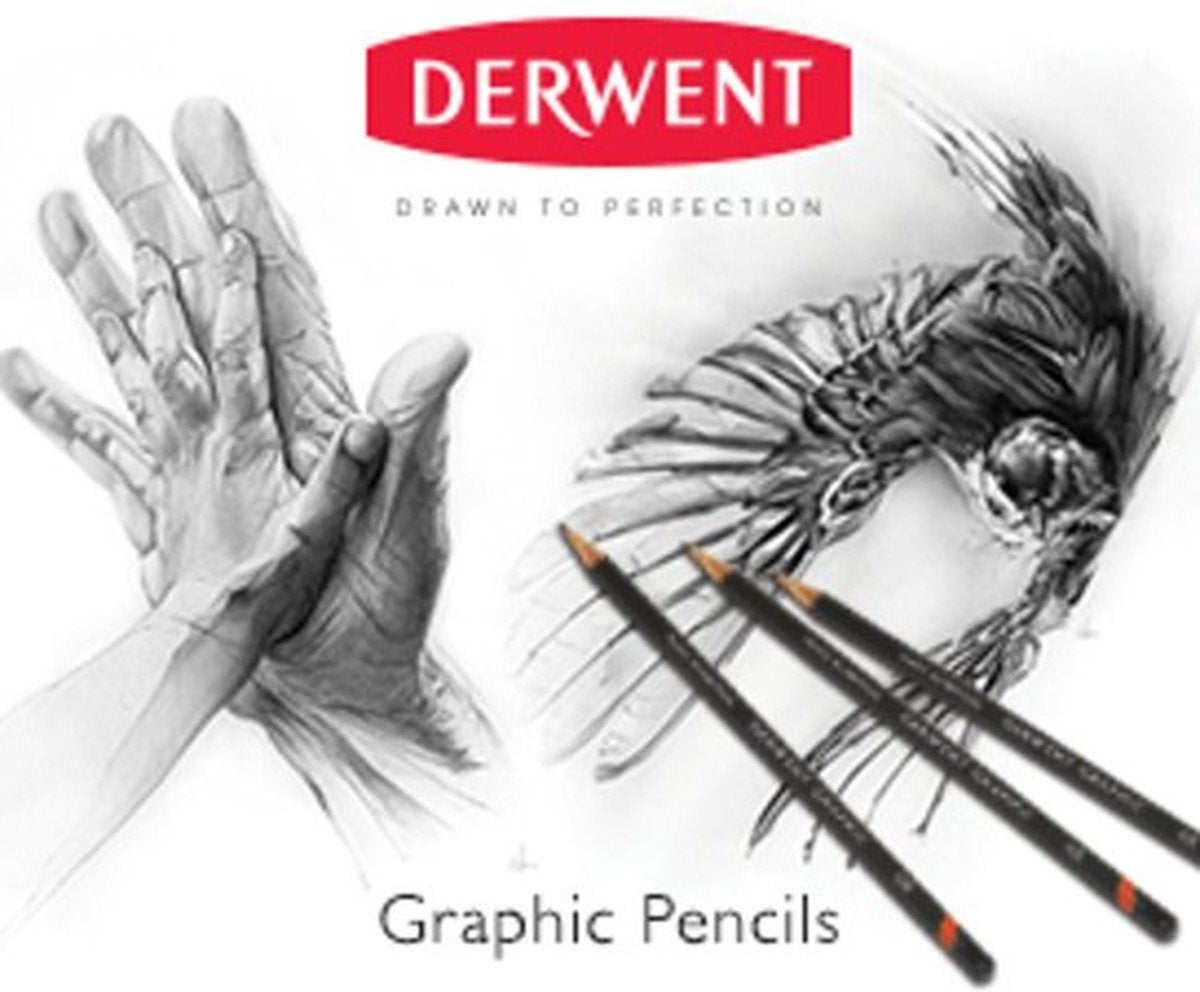 Ensemble de crayons médiums graphiques Derwent dans une boîte assortie 12 pièces