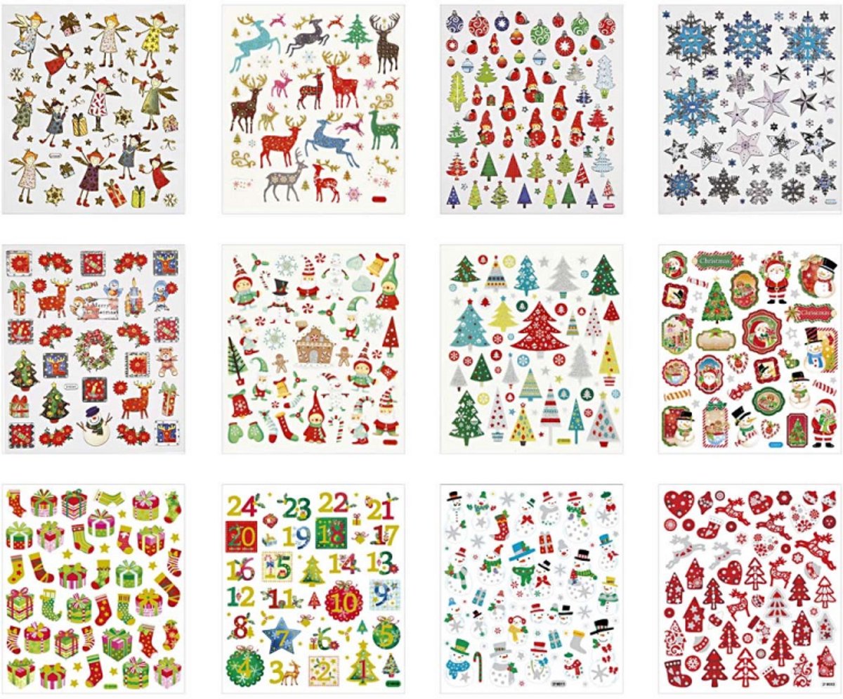 Paquet d'autocollants de Noël Creativ company, 12 feuilles