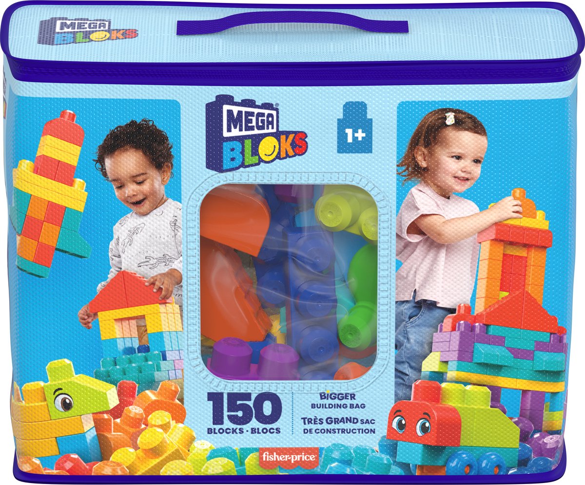 Sac de construction Mega Bloks - 150 blocs jouets pour 1 an et plus - stimule l'imagination