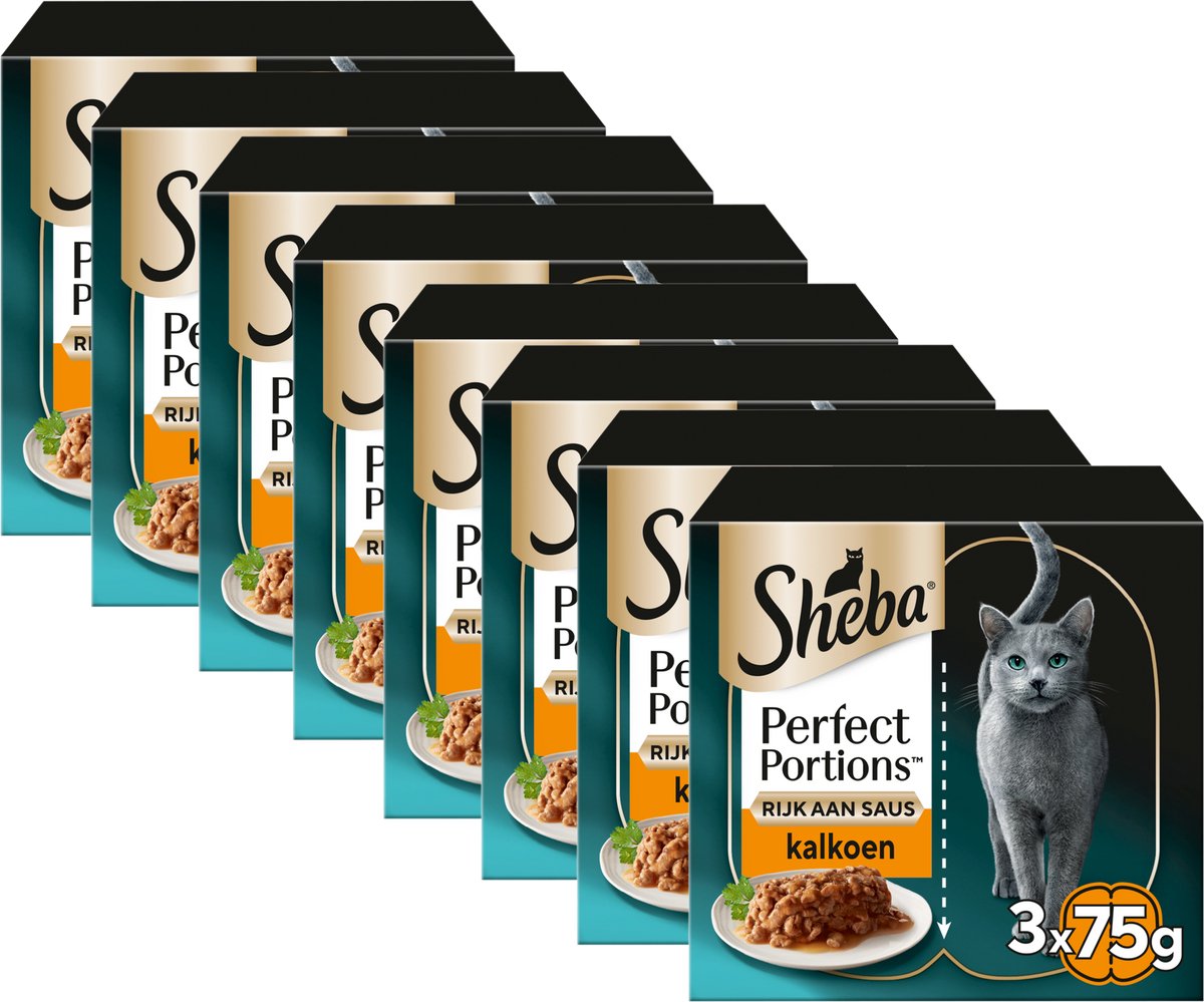 Nourriture pour chat Sheba - portions parfaites - nourriture humide - dinde en sauce - 24 x 75gr