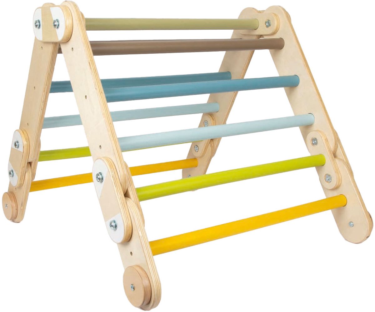 Small foot - Aire de jeux en bois 2en1 triangle et support mural aventure