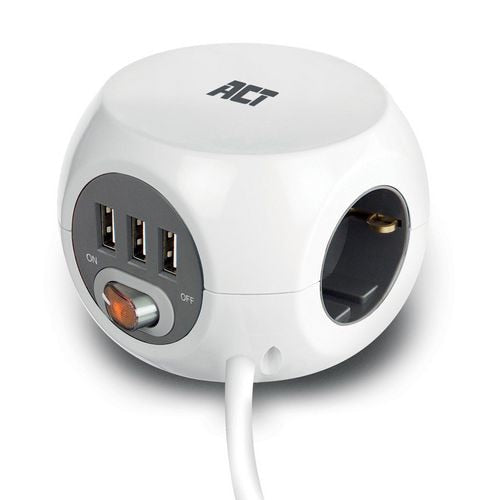Hub multiport USB act ac2410 blanc 3 m