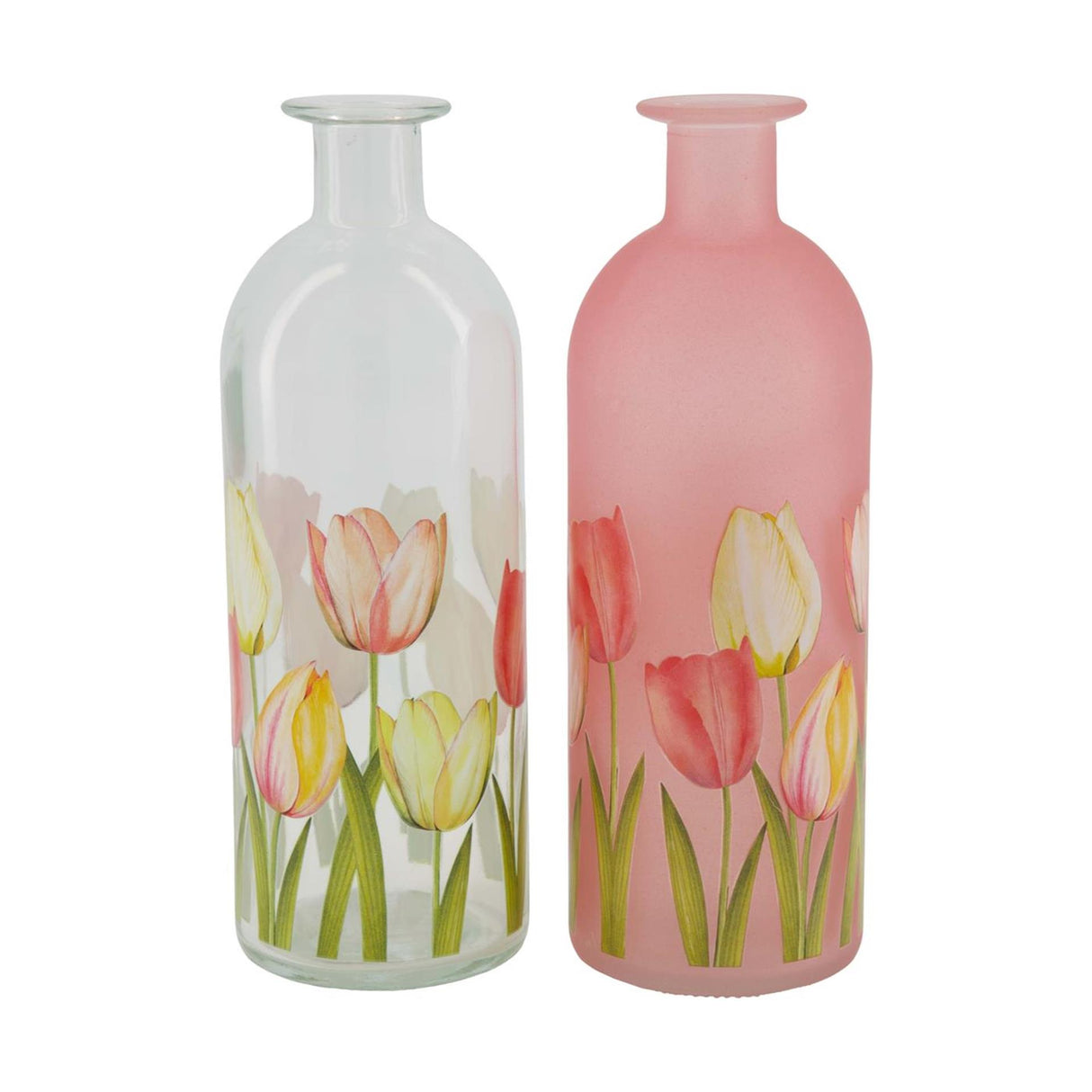 Bouteille Dijk Natural Collections avec verre imprimé tulipe ø7xh20,5cm