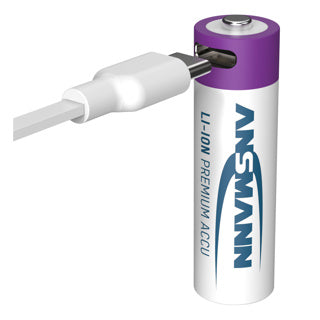 Piles AA rechargeables Ansmann - Li-Ion - incl. Câble de chargement USB-C - 4 pièces