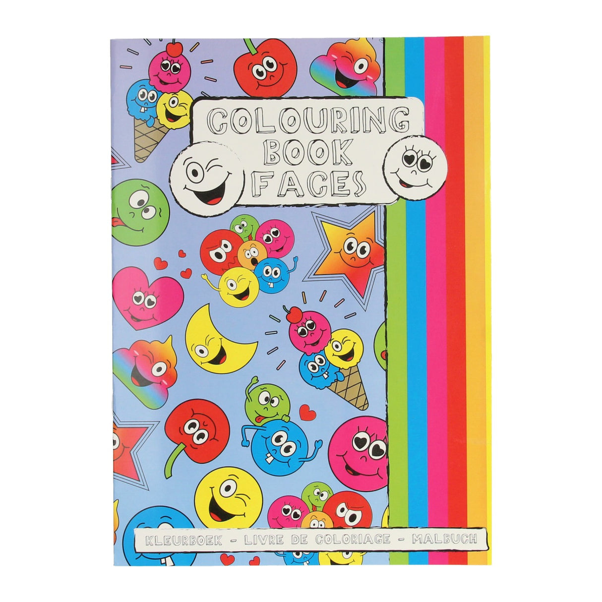 Livre de coloriage Duckiez avec feuille d'autocollants représentant un visage souriant
