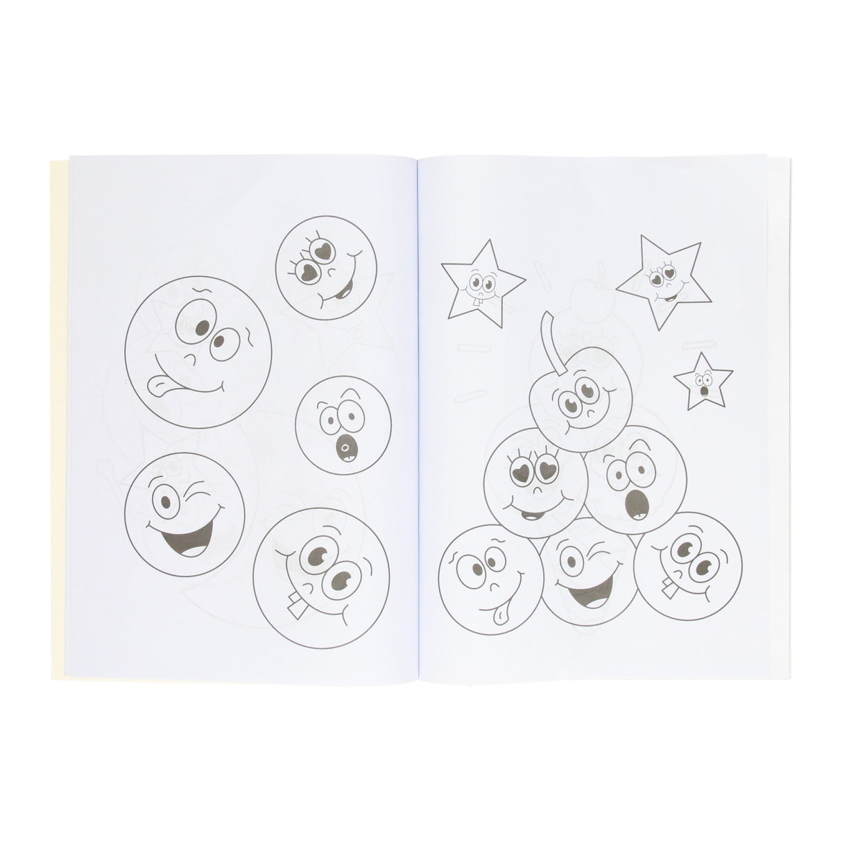Livre de coloriage Duckiez avec feuille d'autocollants représentant un visage souriant