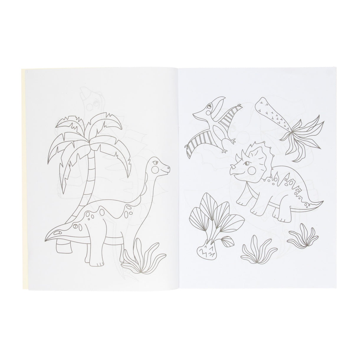 Livre de coloriage Duckiez avec feuille d'autocollants dinosaures