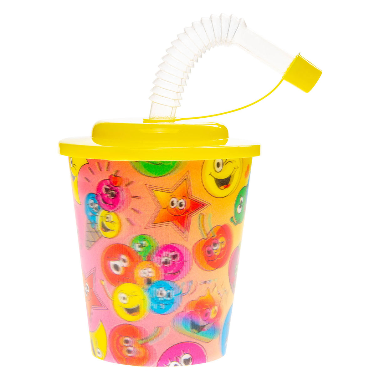 Tasse Duckiez avec couvercle et visage souriant en paille, 12 pcs.