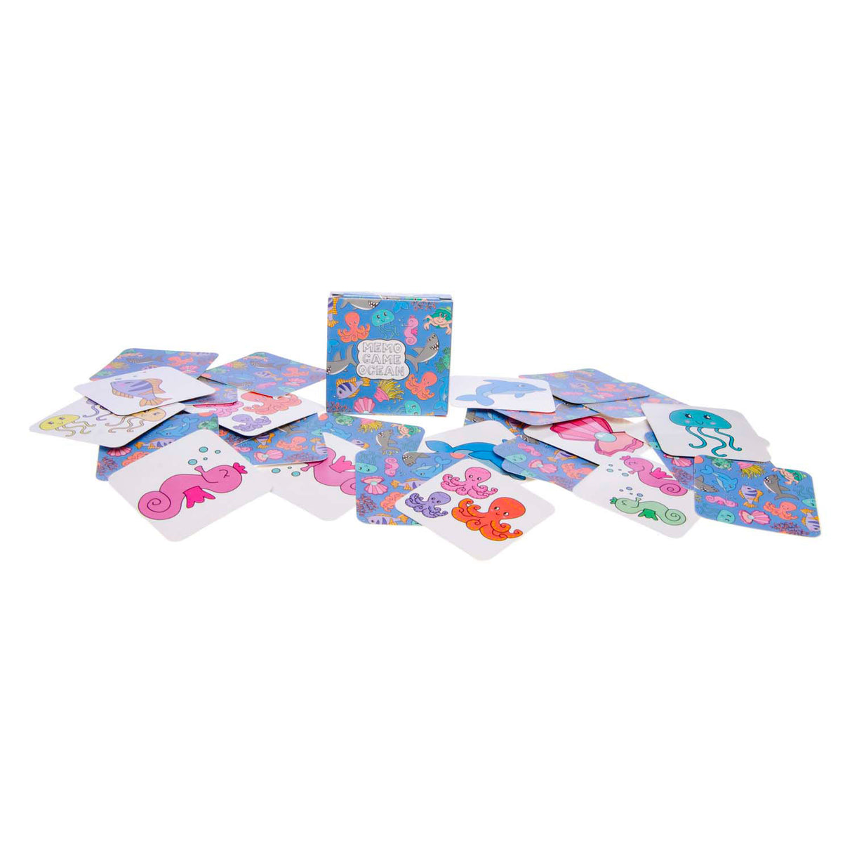 Duckiez mini jeu mémo animaux marins, 28 cartes