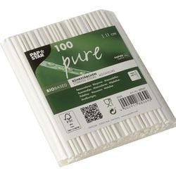 Papstar 100 agitateurs papier pur 11cm blanc