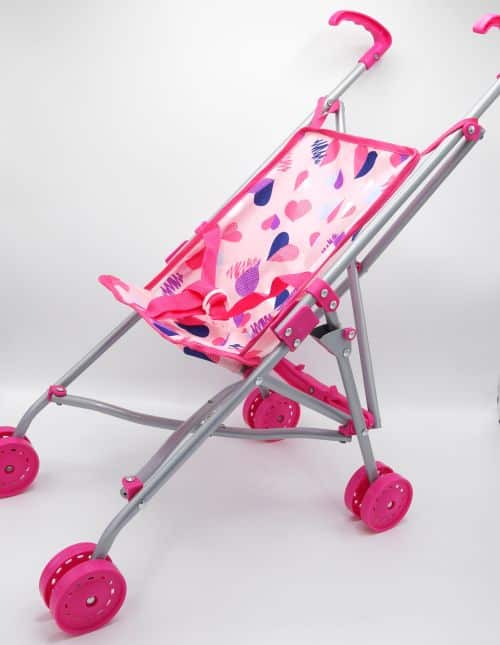 Poussette de poupée pliable Vedes avec coeurs