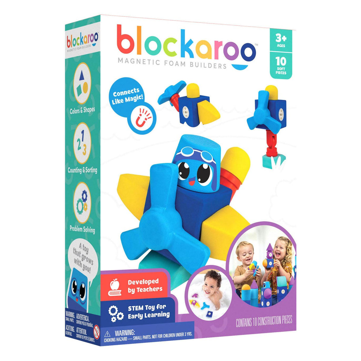 Blocs de mousse magnétiques Blockaroo, boîte d'avion, 10 pcs.