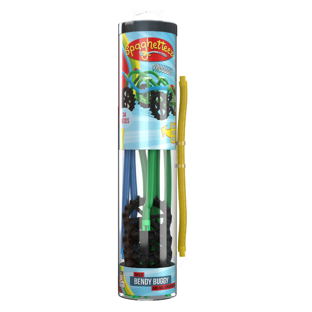 Tiges de construction flexibles Clics Spaghettiez Bendy Buggy, 34 pcs.