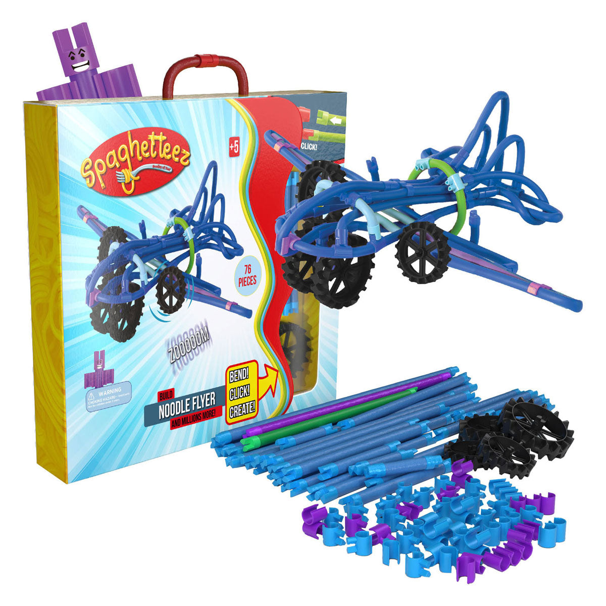 Tiges de construction flexibles pour avion Clics spaghettiez noodle flyer, 76 pcs.