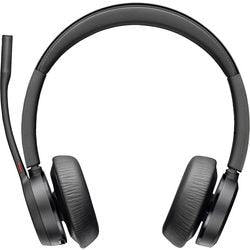 Casque poly voyager sur la tête avec bluetooth