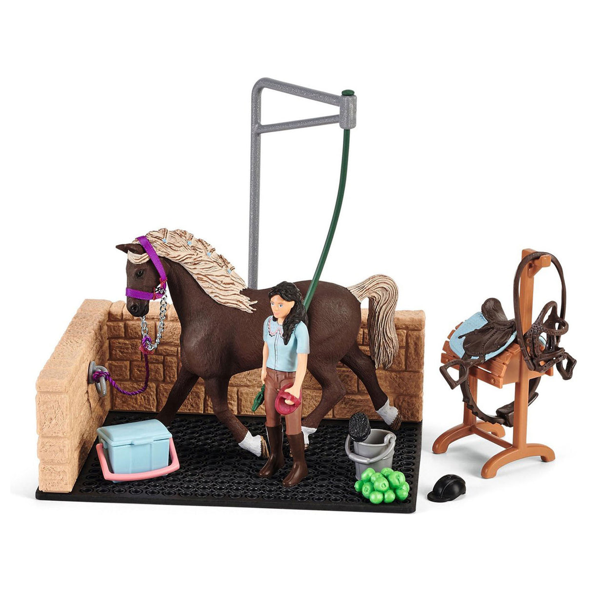 Boîte de lavage pour chevaux Schleich Horse Club avec Emily et Luna de Hor 42438